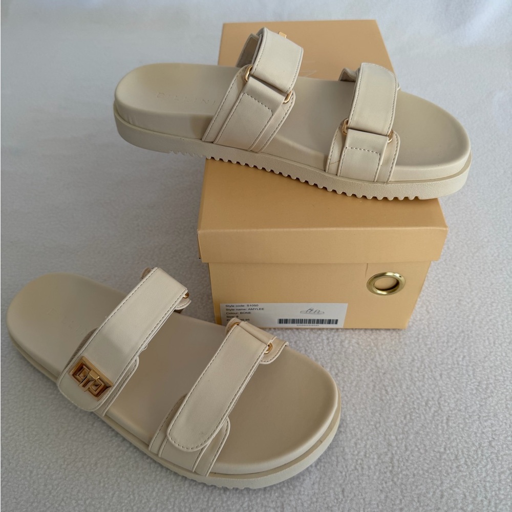 Billini Amylee - Bone Double Strap Slide Sandals